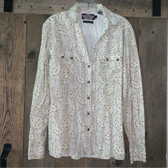 Women’s XL BROOKS & DUNN PANHANDLE SLIM Cotton Snap Down Sawtooth Western Shirt - Picture 1 of 10